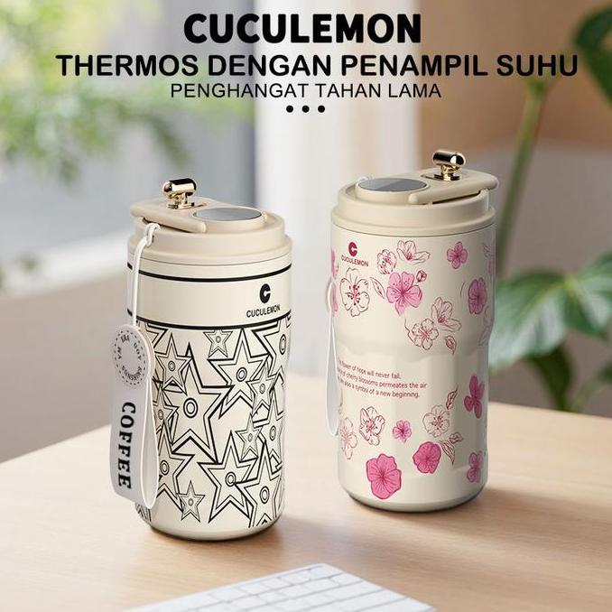 Yuhu- Cuculemon Dital Smart Display Coffee Tumbler 450Ml Tamler Hot Cool Stainless Steel Tumbler Cof
