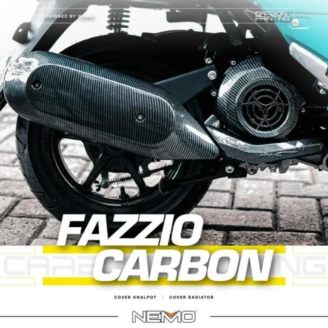 Aksesoris Fazzio Cover Carbon Yamaha Fazzio Knalpot Radiator Filter Cvt Dasi Depan