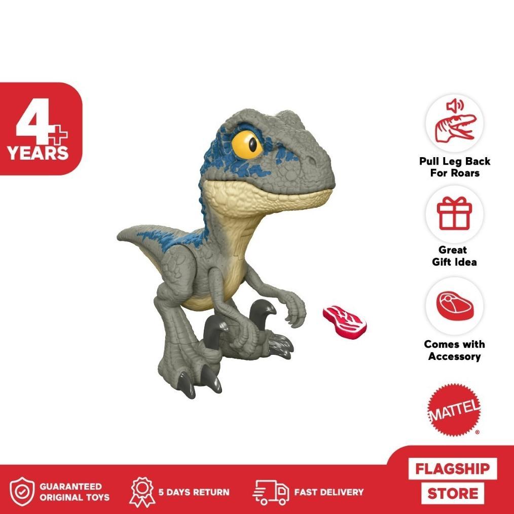 Jurassic World Mega Roar Blue Velociraptor - Mainan Action Figure