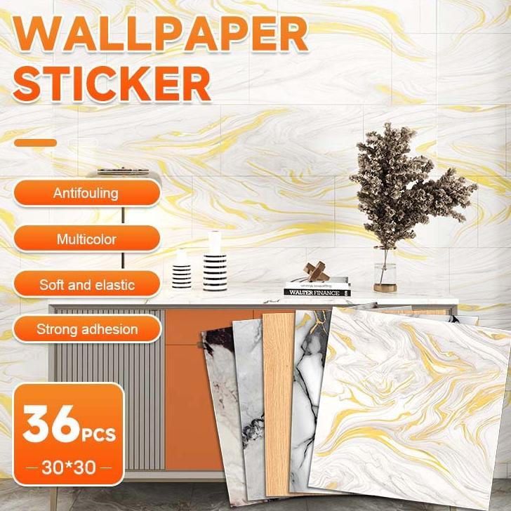 36 Pcs Wallpaper Dinding Vinil Marmer 30X30Cm/Lantai Vinil Marmer Granit/Stiker Kabinet Marmer/Stike