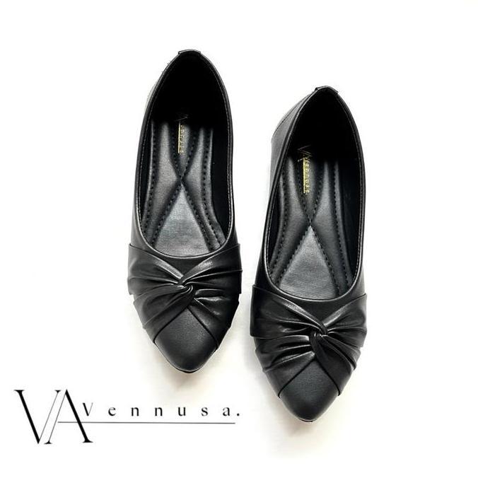 Nika- Vennusa Sepatu Nita Flatshoes/Flatshoes Nita Hitam/Flatshoes Kerja Karet