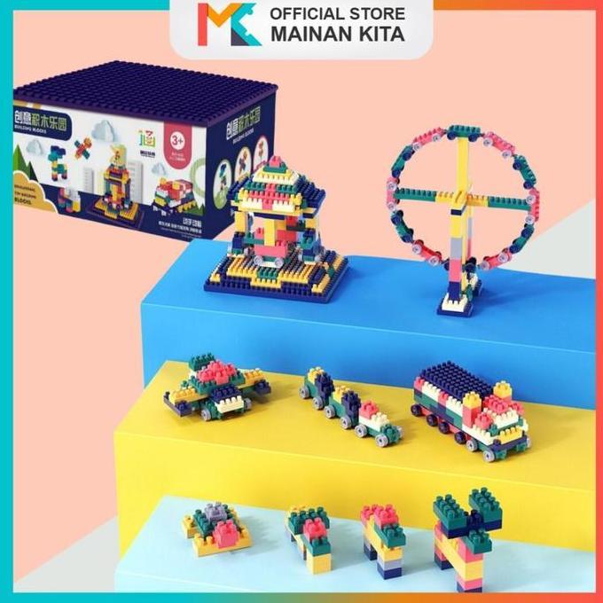 MK332 Mainan Brick Balok Susun Anak DIY | Brick LEGO Land Anak | Mainan Susun Edukatif 260/360/520 p