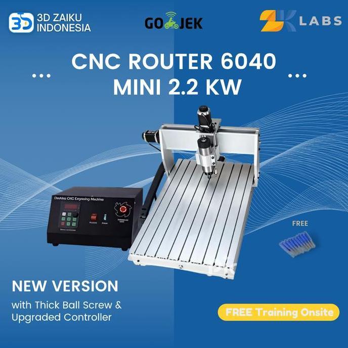 Zaiku CNC Router 6040 Mini Mesin CNC PCB Milling with 2.2 KW Spindle