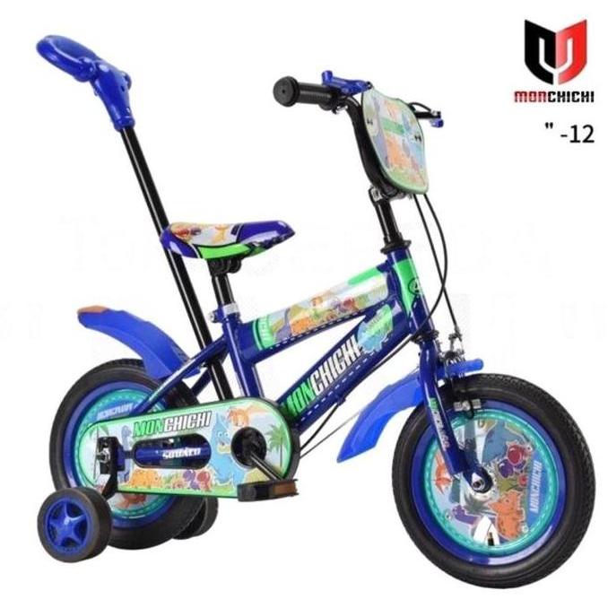 Promo Sepeda anak 12 Monchichi tongkat pompa Diskon