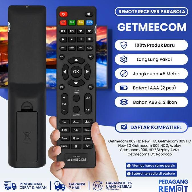 Remote Stb Getmecom Wcom / Remot Set Top Box Receiver Paola Getmecom Hd5 Robocop