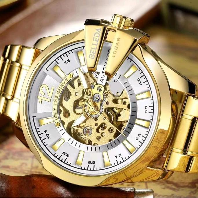 Bw- Jam Tangan Pria Belleda 9473 Rantai Automatic Anti Air 30M