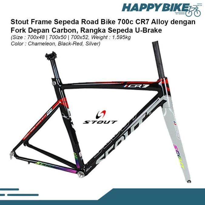 Promo SCOUT Frame Sepeda Balap Road Bike CR7 Alloy Fork Carbon 700c U Brike Diskon