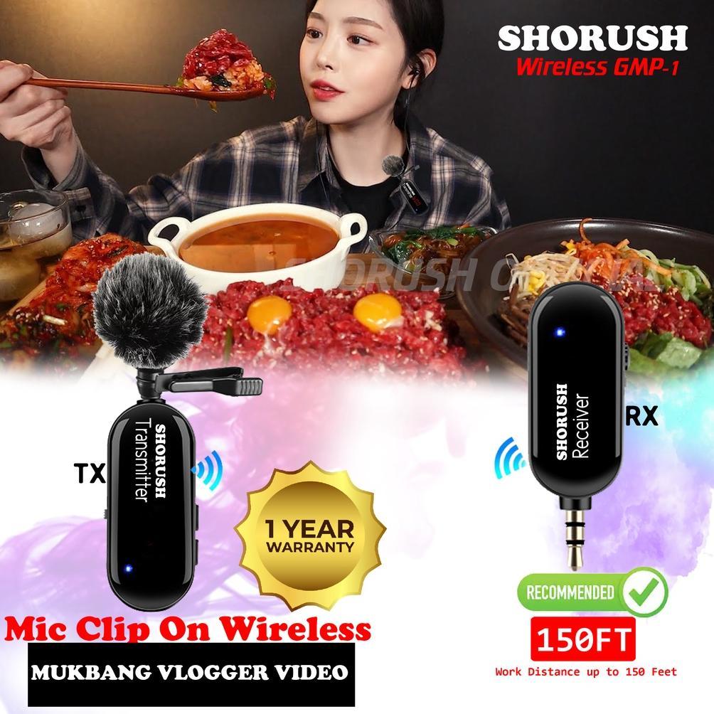 Hemat Shorush Gmp 1 Microphone Mic Clip On Wireless Uhf Vlog Untuk Camera Mirorrless Youtuber Hp Sma