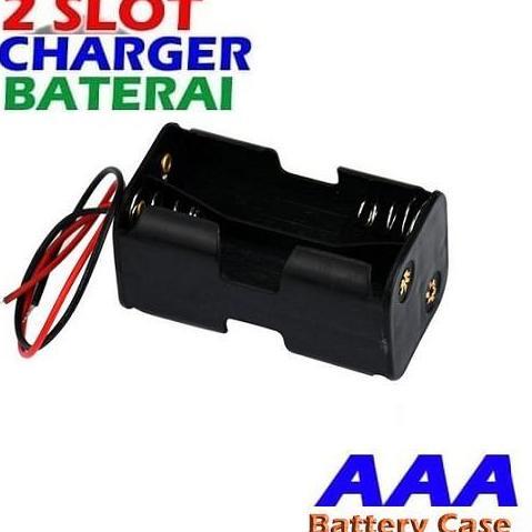 SC KOTAK BATTERY HOLDER CASE AAA 2-SLOT BOLAK BALIK BATERAI CAS BOX DOUBLE 4X AAA