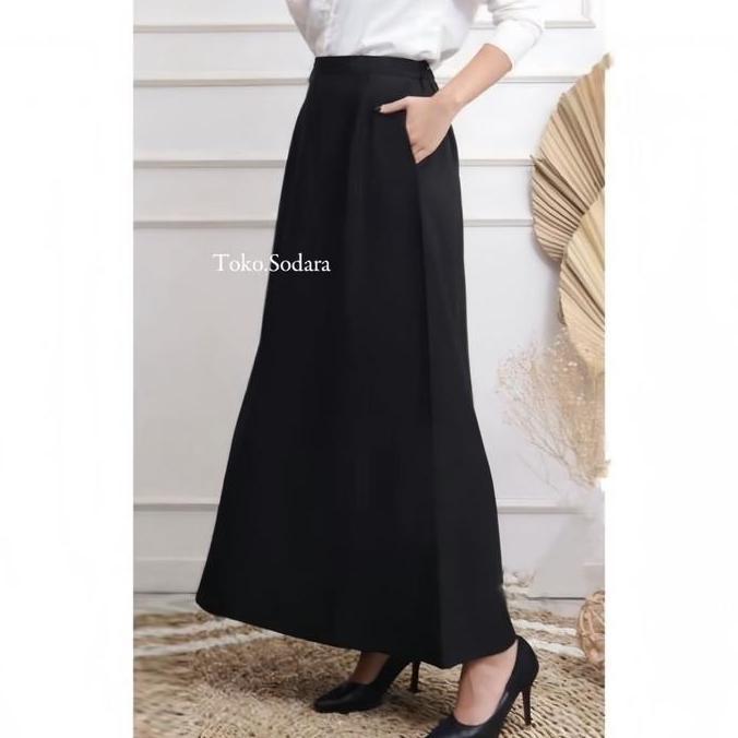 Rok Kerja A Line Scuba  Rok Scuba  Murah Rok Kuliah A-Line Santai Polos