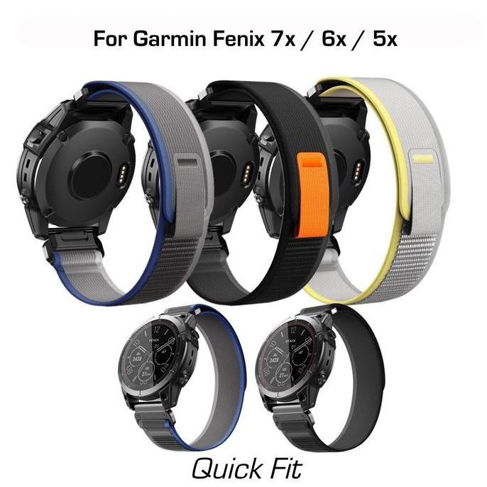 STRAP STRAP KANVAS NYLON FOR GARMIN FENIX 5X / 6X / 7X  - TALI JAM QUICK FIT READY