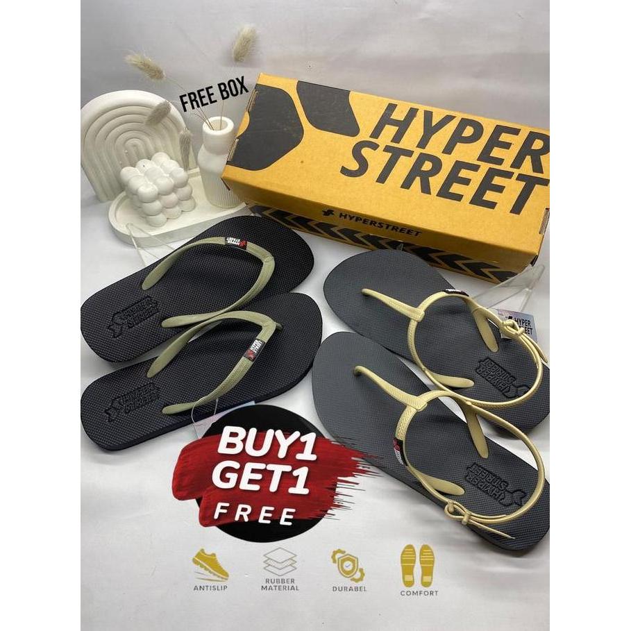 Promooo Buy 1 Get 1 Hyperstreet Slempang Cewek Size 36-40, Spon Rubber Empuk Dan Ringan Karet Sandal