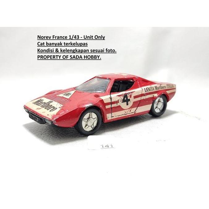 VINTAGE NOREV 1/43 LANCIA STRATOS NO 4 RACE CAR MERAH FRANCE UNIT ONLY MINUS S2025