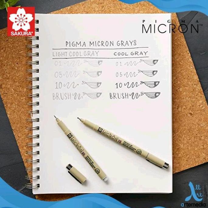 Piloi- Sakura Pma Micron 003 005 01 03 04 05 08 Brush Black Blue Red Green Sepia Lht Cool Gray Drawi