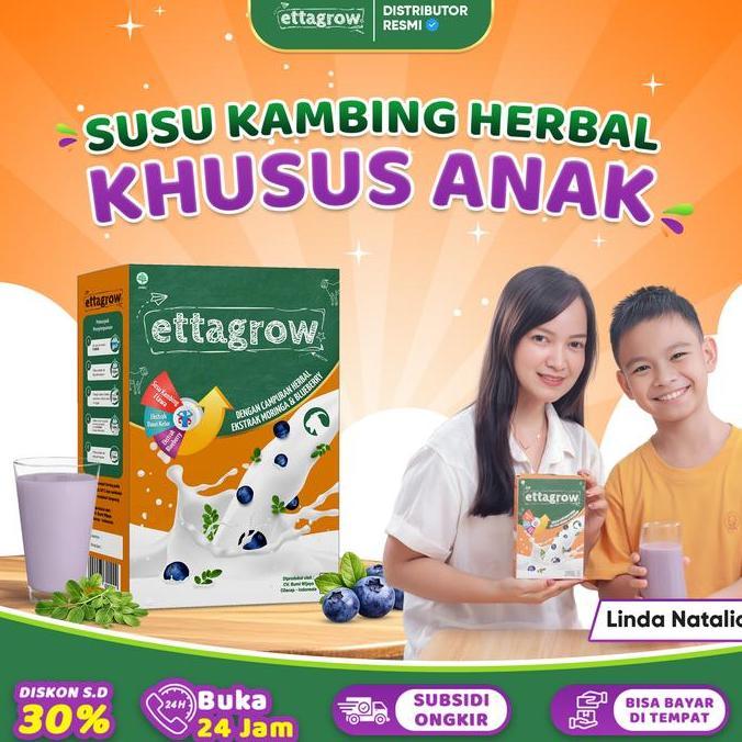 Coolbit- Ettagrow Susu Kambing Herbal Anak 1 Box Optimalkan Pertumbuhan & Perkembangan Nutrisi Lengk