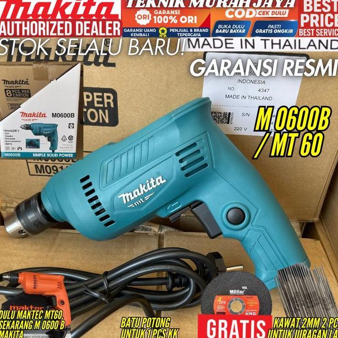 Pilihan - Maktec Mt60 Makita M0600B Mesin Bor Tangan 10Mm Bolak Balik 400 Watt Thailand Asli Mt 60 M