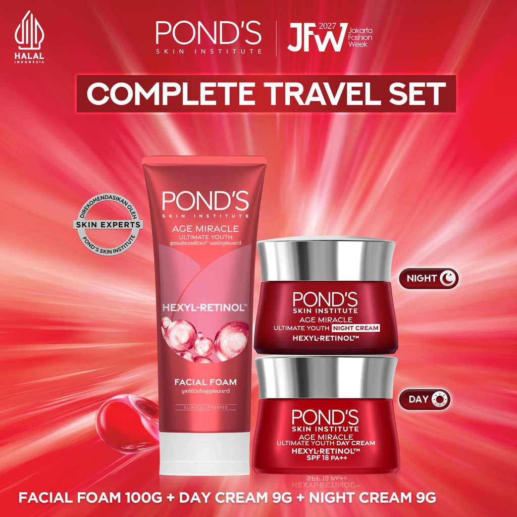 [MIRACLE MODELS BUNDLE] PONDS Age Miracle Complete Travel Set | Day Cream 9g + Night Cream 9g + Faci