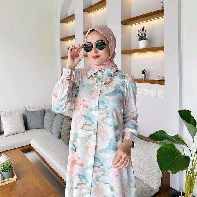 Dress- Viona Dress By Jelita Elegant Manis Dengan Desain Bunga Dan Rna Pastel