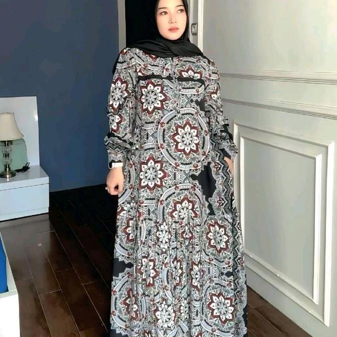 Dress- Azasya Dress Rayon Batik Busui Friendly Bahan Adem