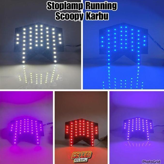 STOPLAMP RUNNING SCOOPY KARBU / SCOOPY LAMA 11 MODE LED STRIP READY STOCK
