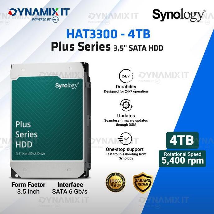 Synology Hdd Plus Series Hat3300-4T 4Tb 3.5" Sata Harddisk