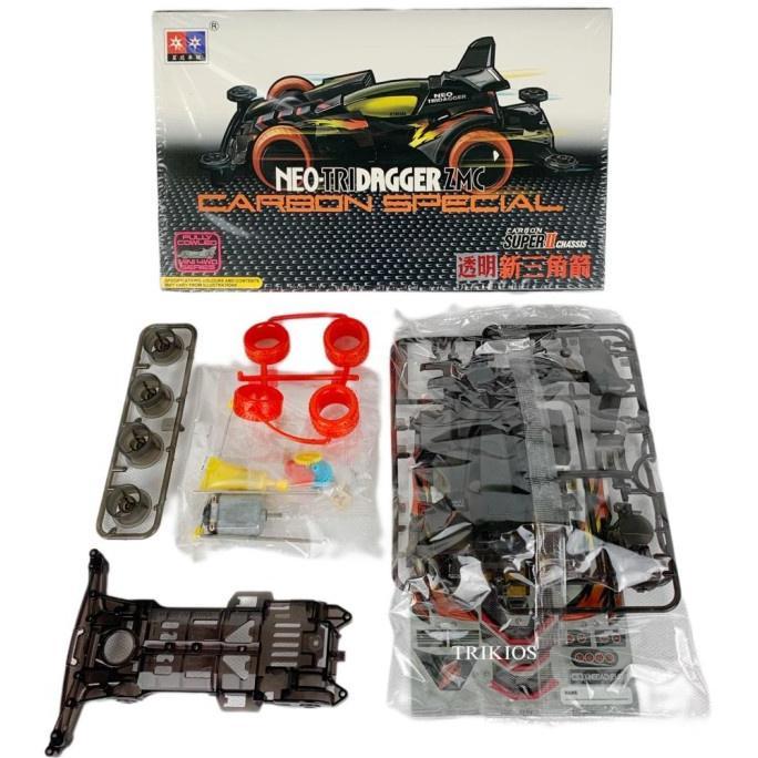 Ready Rep. Tamiya Mini 4wd Merk Daxing Tridagger ZMC Clear Black Version
