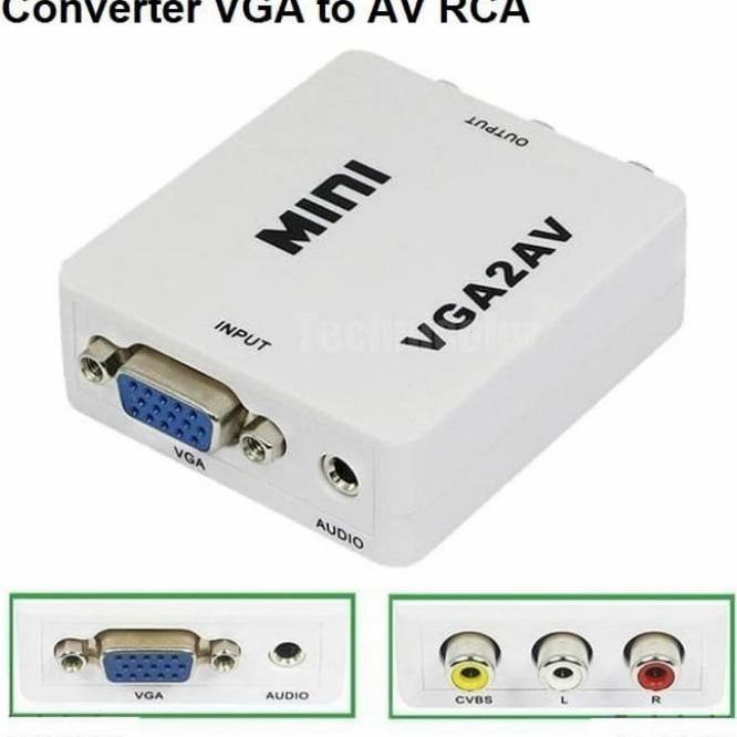 Converter Vga To Av / Vga To Rca / Converter Vga To Rca Box Biru