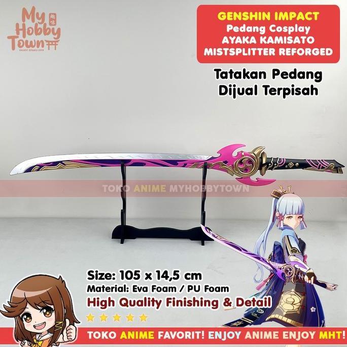 Replika Pedang Cosplay Genshin Impact Mistsplitter Reforged Ayaka Ready