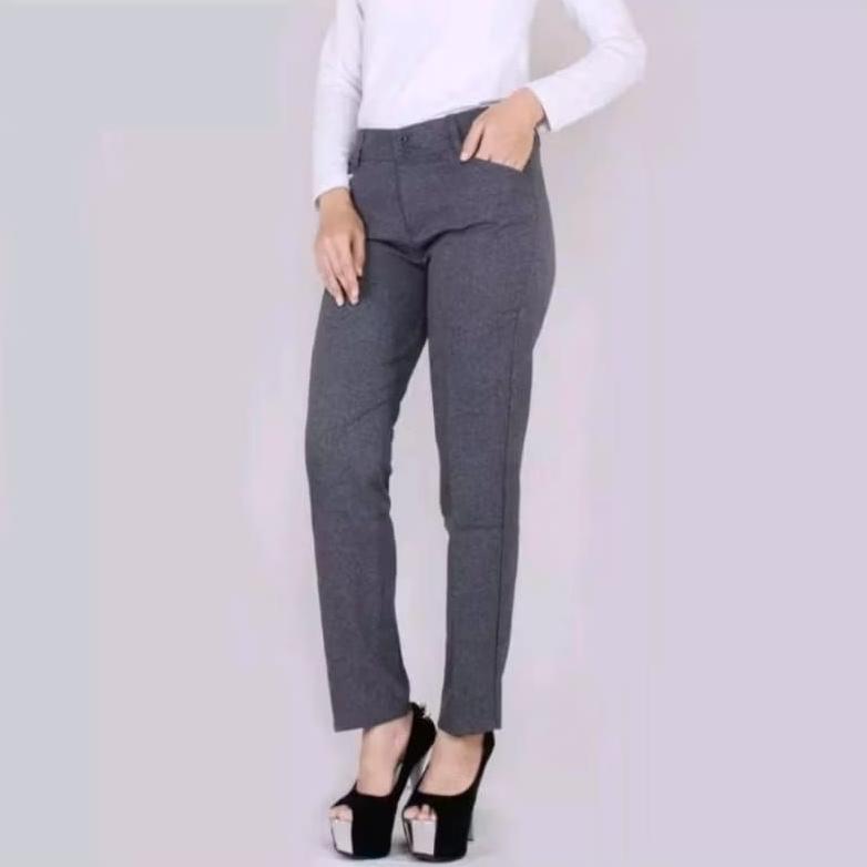 HEMAT CELANA KERJA KANTOR BAHAN KAIN KEPER PREMIUM WANITA SLIMFIT