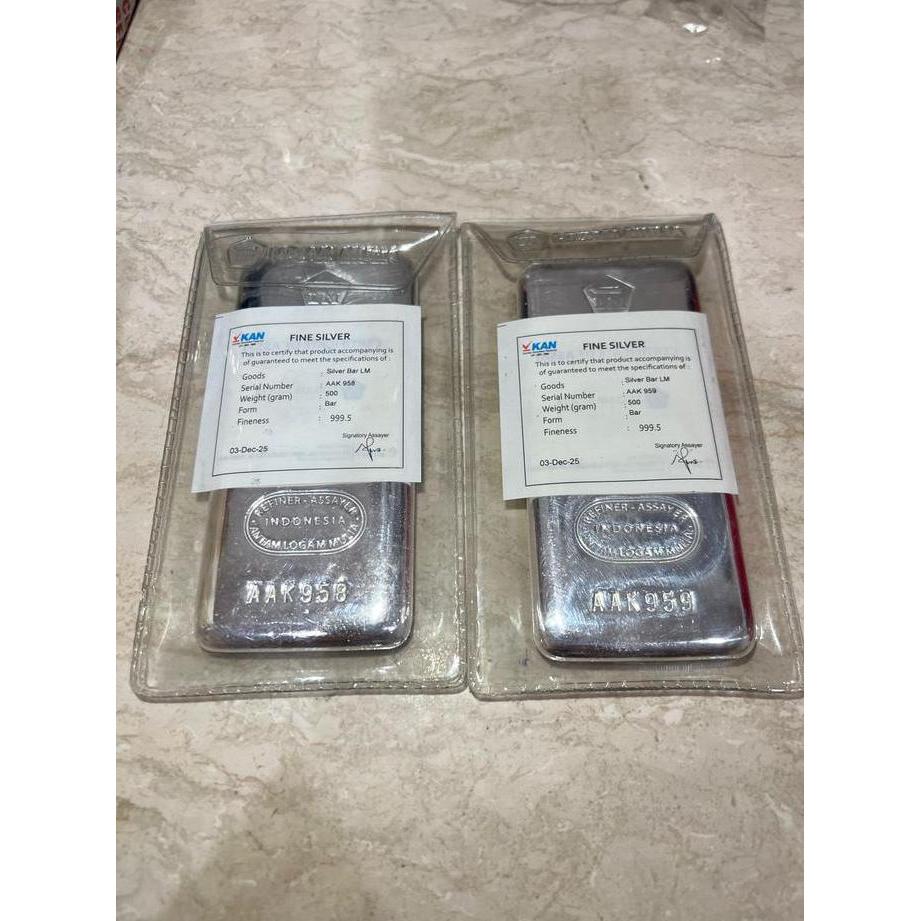 DISKON READY STOCK Perak Batangan Antam Silver Bar TAHUN 2026 99.99% 500 g gr gram sertifikat DISKON