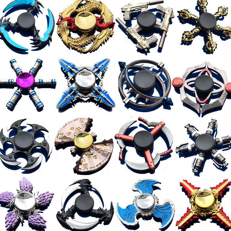 new Shuriken Fidget Spinner Metal Premium Ninja Suriken Kunai Besi Sabit Kelewang Gir Pistol Mainan