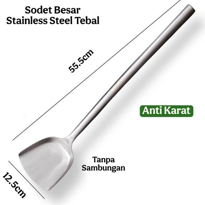 Ws1 Sodet Sutil Besar Stainless Steel Tebal 495Cm 555Cm Tahan Lama Bspatula Mbg