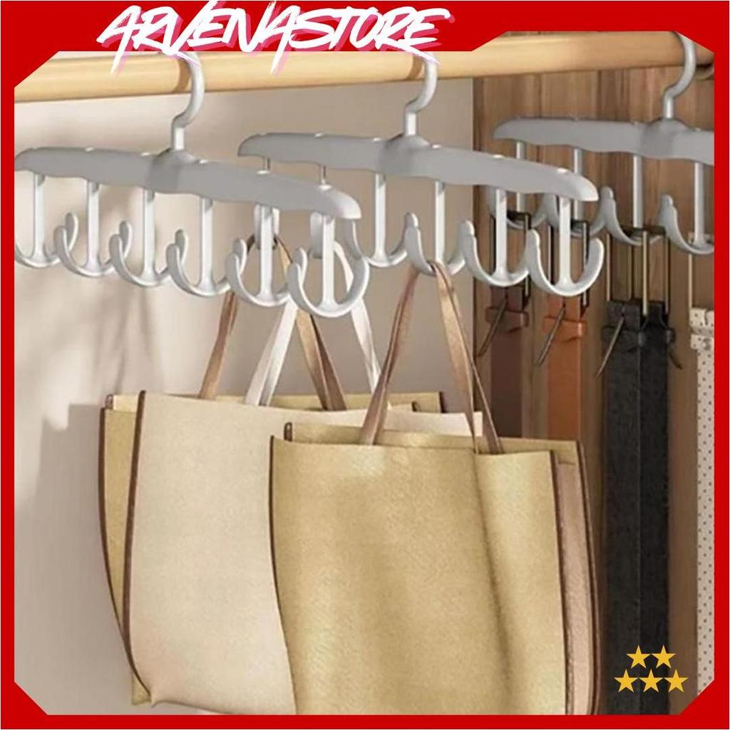 6 Cabang Hanger Gantungan Dasi Topi Tas Ikat Pinggang Jemuran Walking Closet Laundry Room Sale