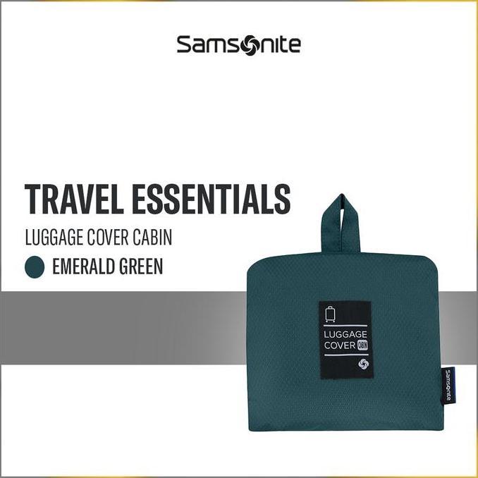 Samsonite Travel Essentials Foldable Luggage Cover Cabin - Emerald Green Diskon
