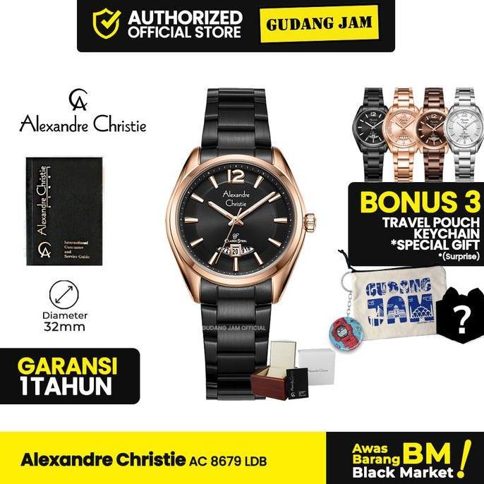 Jam Tangan Alexandre Christie Wanita AC 8679 LDB AC 8679 LD AC8679LD AC 8679 Stainless Steel