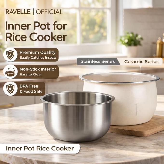 Set- Ravelle Inner Pot Rice Cooker Low Carbo - Inner Pot Rice Cooker