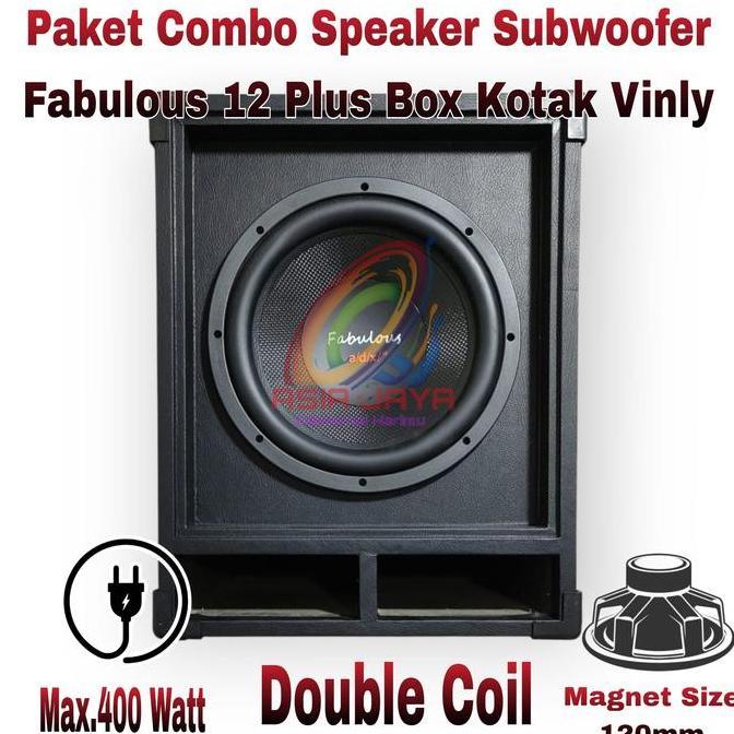 Paket Combo Speaker Subwoofer ADX Fabulous 12 inch Double Coil Plus Plus Box Kotak Vinyl 12 Inch Dis