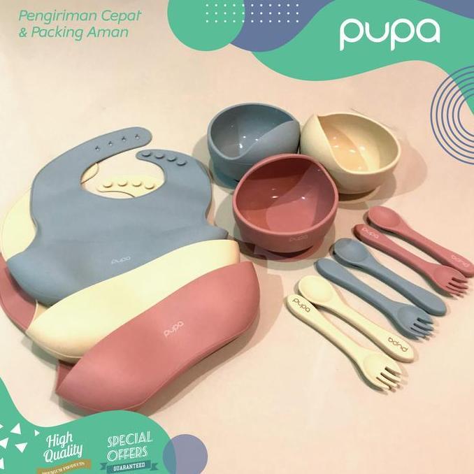 Baby Feeding Silicone Alat Makan Set Bayi Silikon Bib, Celemek Set Bowl Garpu WSD