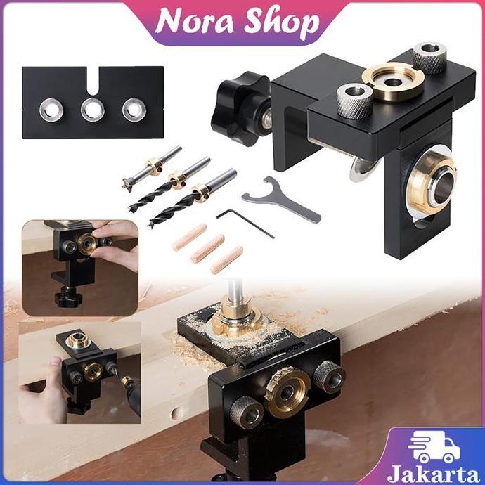 CLAKONE Hinge Hole Drill 3-In-1 Hole Jig Drill Jig Bor Hole Saw  Jig Lubang Bor Engsel Sendok Alat B
