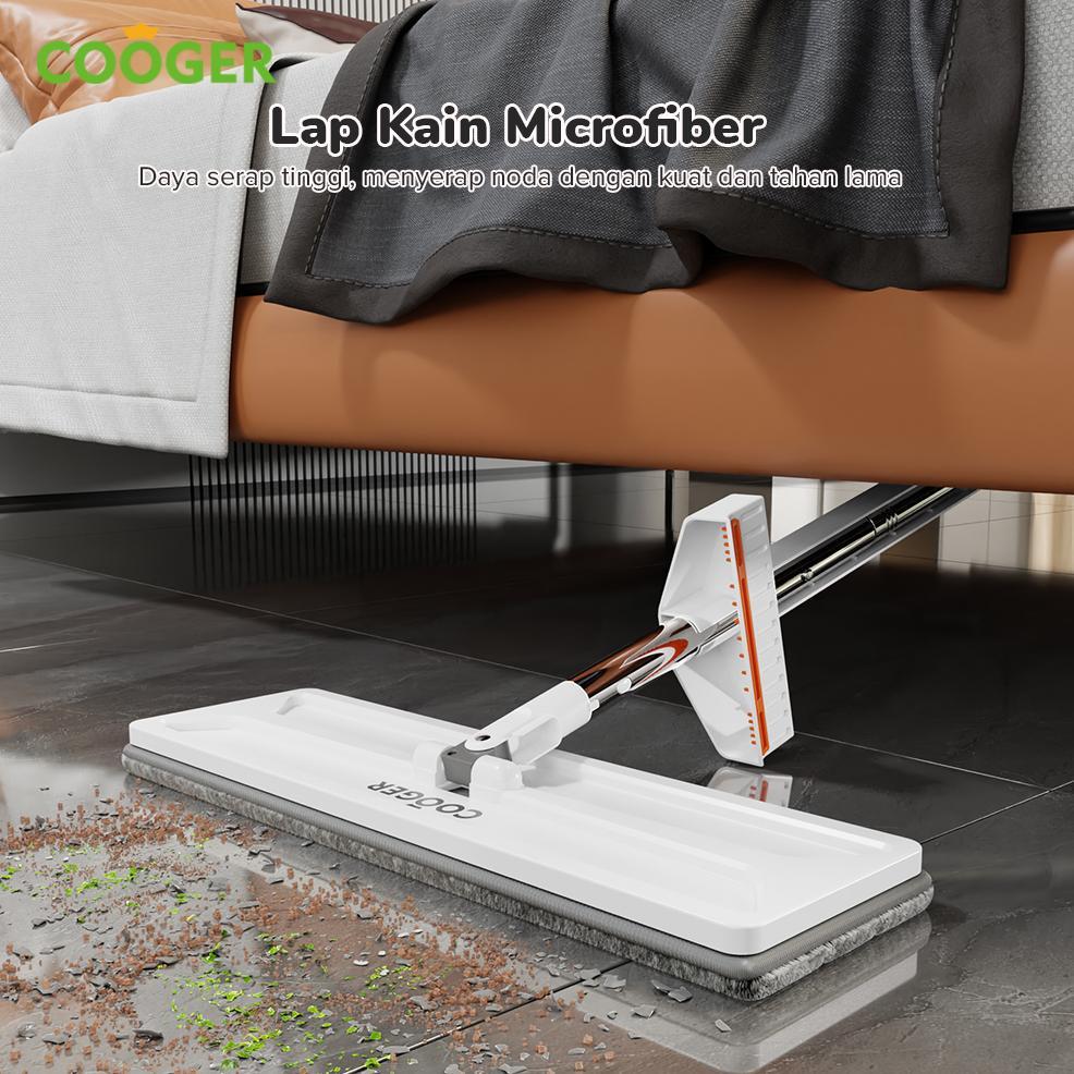COOGER Pel Lantai Peras Otomatis Standing Mop Alat Pel Praktis Hemat Tempat Pembersih Lantai Serbagu