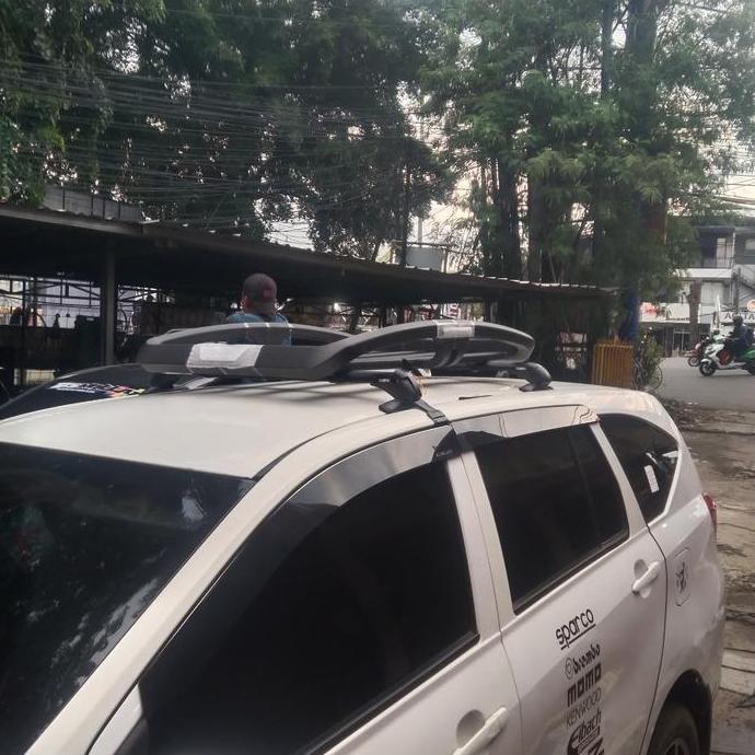 Roof Rack Bagasi Atas Mobil Calya / Sigra Plus Cross Bar Jepit Body Kunci 2 Pcs Rack Merek Hummer Ko