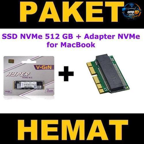 SSD M.2 NVMe 512GB V-GeN + Adapter NVMe for MacBook Pro Air 12+16 Pin