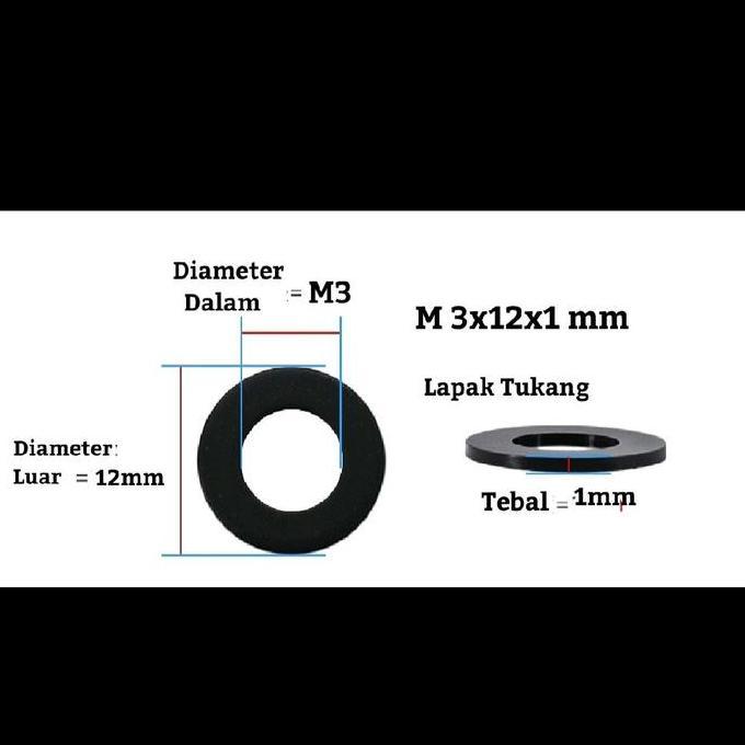 Ring Nylon M3X12X1 Ring Nilon M3 Ring Plat Plastik Terbaru