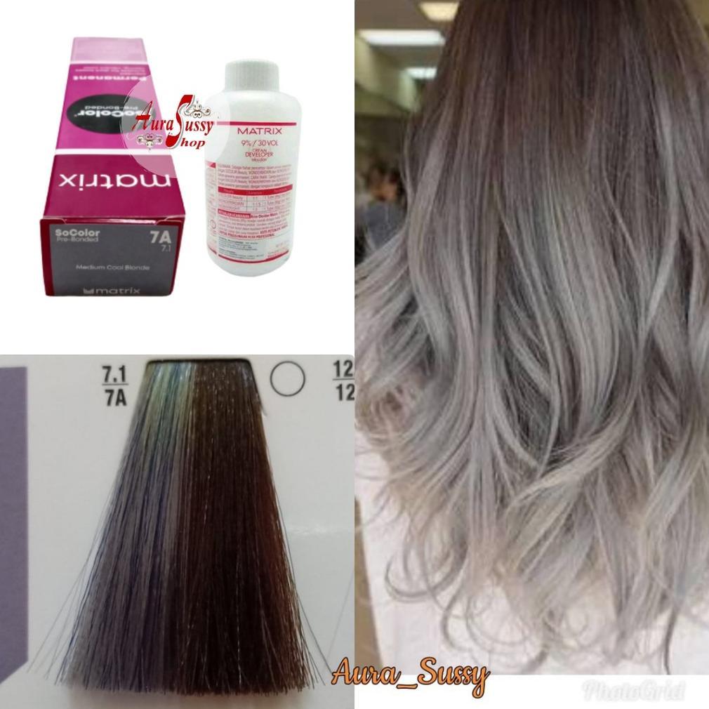 Goodseller- MATRIX So Color 7.1 / 7A Cat RambuT Medium Cool Blonde Grey 90 ml  + Oxydant 135 ml