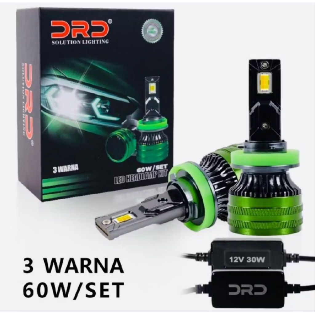 DRD Lampu LED Mobil Headlamp 150Watt 3 Warna