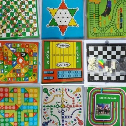Magnetic Board Game 18 in 1 Ular Tangga Ludo Halma Catur Board game