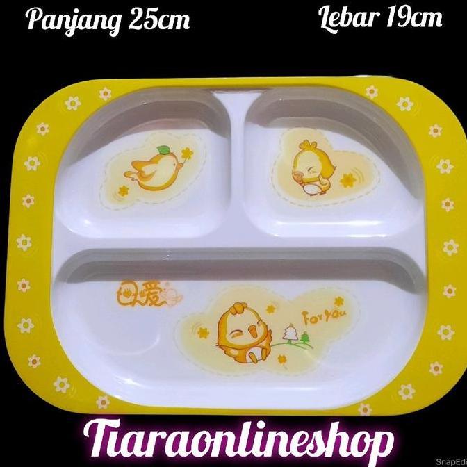 New- Piring Sekat 3 Melamin Foodgrade /Piring Makan Anak