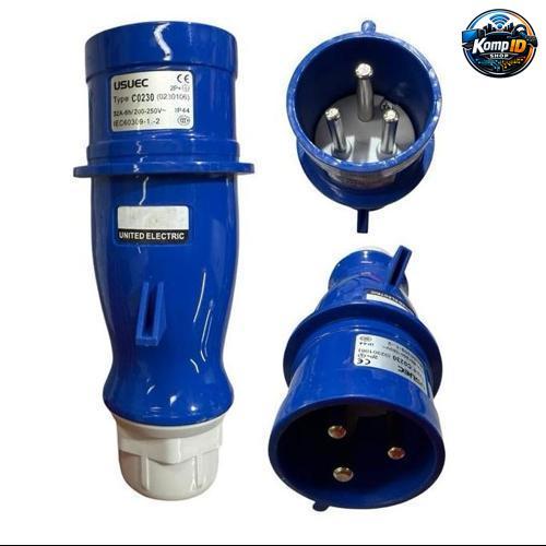Usuec United Electric Konektor Industrial Mobile Plug 32A 3 Pin 2P+E 1 Phase Stop Kontak Colokan ind