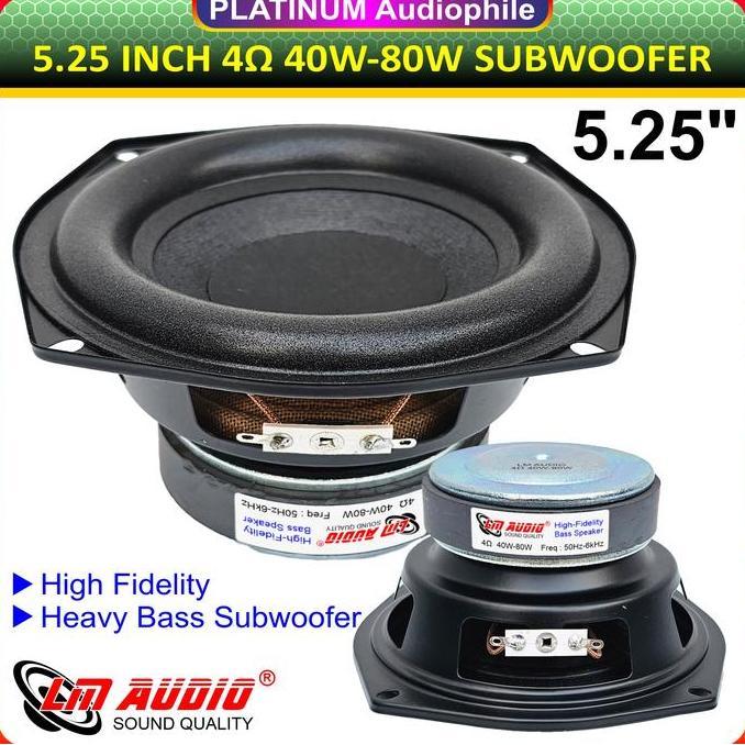 Speaker 5.25" Inch Subwoofer 40W-80W 4 Ohm Woofer Bass Speker Lm-5247
