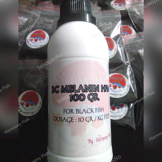 BC MELANIN HFM 100GR BUBUK VITAMIN PIGMEN HITAM BLACK IKAN KOI KOKI